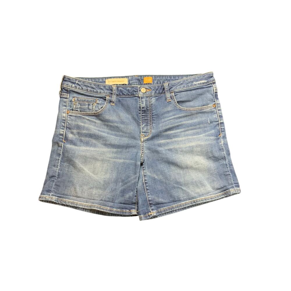 Pilcro letterpress Anthropologie Denim Shorts Womens 32 Blue Stretch Mid Rise